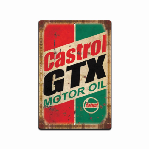 Castrol Oil Gtx - Castrol GTX لافتة قديمة الطراز لمحطة